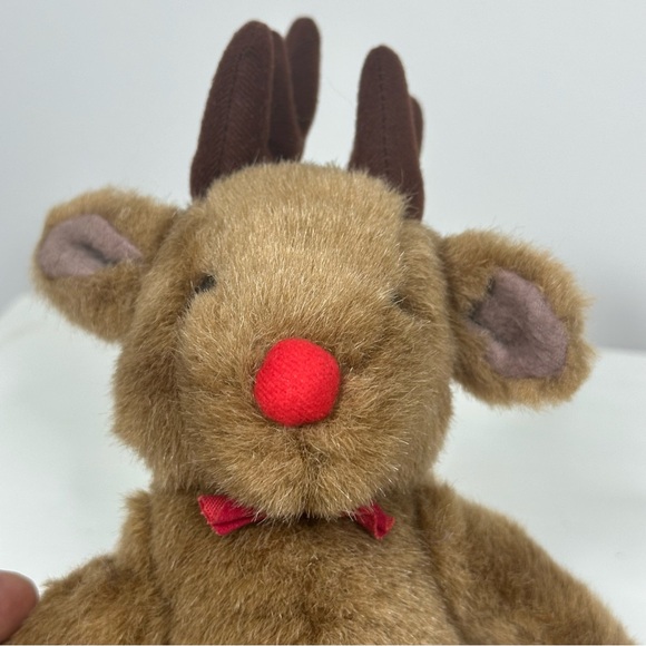 VTG Wang's International Reindeer Long Legs Plush 15" Decor Christmas Red Nose - Picture 6 of 12